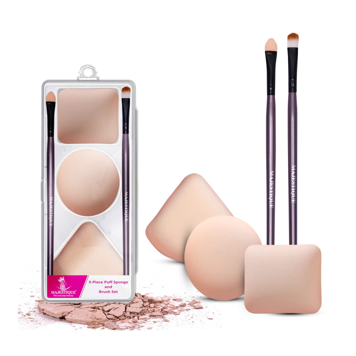 Majestique | Majestique Makeup Sponge & Brush Set (5Pcs)