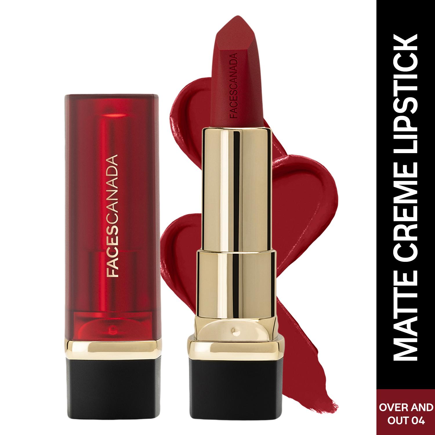 Faces Canada | Faces Canada Comfy Matte Crème Lipstick, 8HR Long Stay, Intense Color - Over And Out 04 (4.2 g)