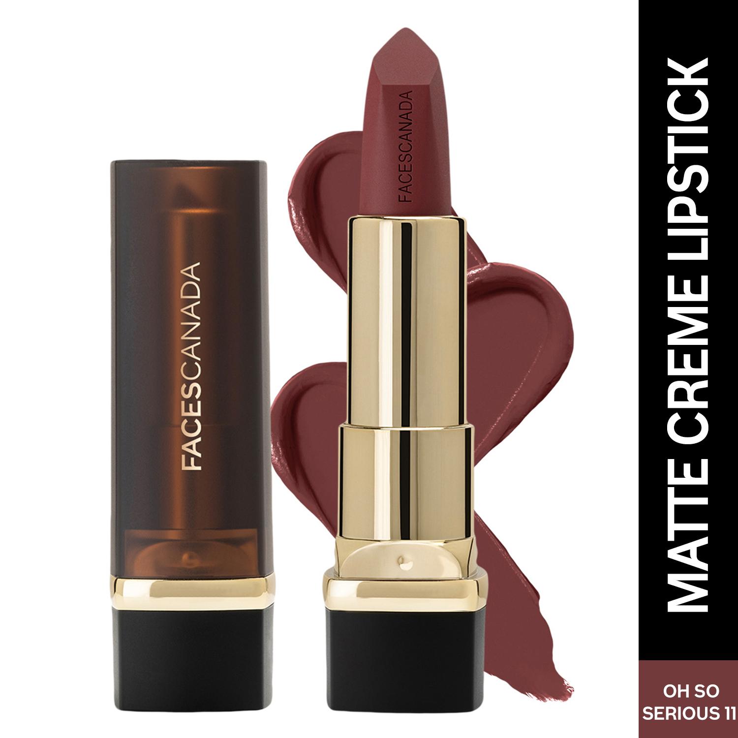 Faces Canada | Faces Canada Comfy Matte Crème Lipstick, 8HR Long Stay, Intense Color - Oh So Serious 11 (4.2 g)