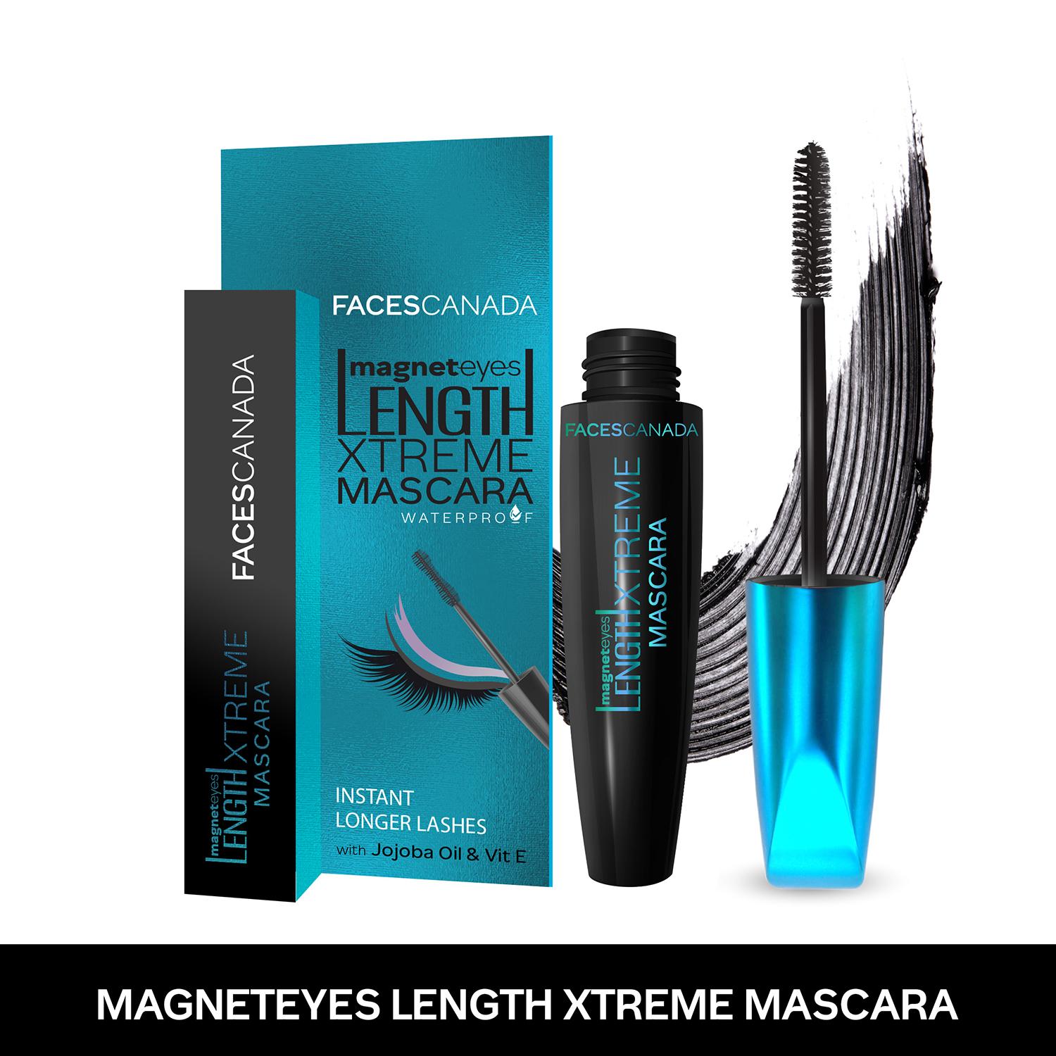 Faces Canada Magneteyes Length Xtreme Mascara,Volumizes Lashes, Waterproof, Long Wear - Black (8 g)