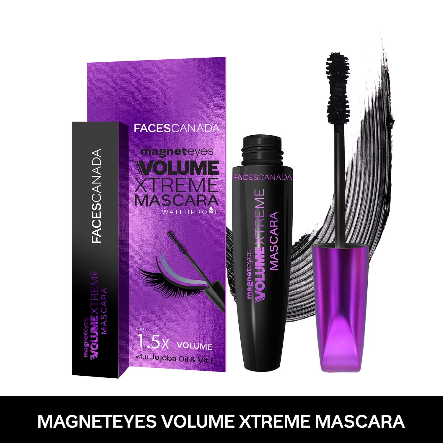 Faces Canada | Faces Canada Magneteyes Volume Xtreme Mascara - Black, Lengthens Lashes, Waterproof, Long Wear (8 g)