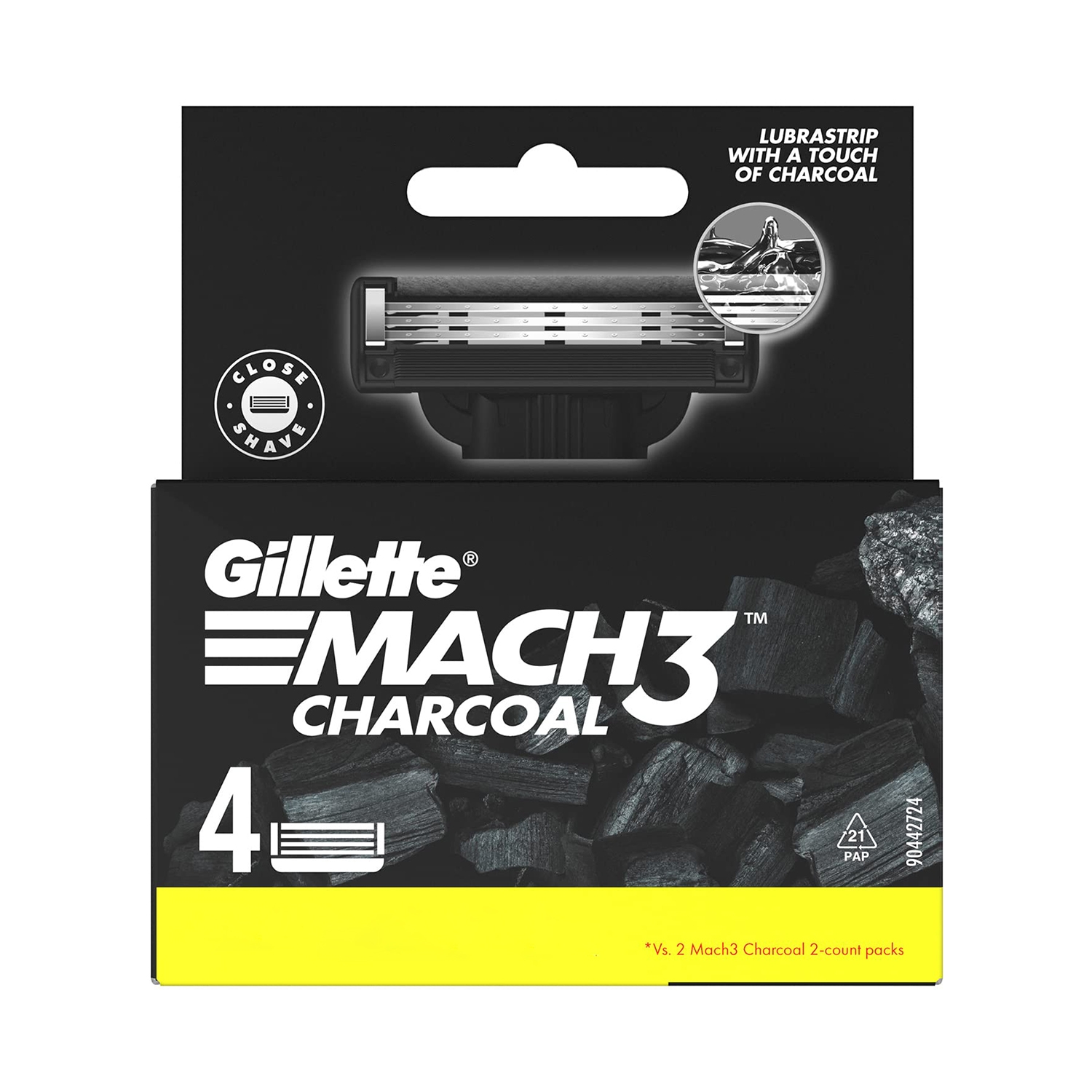 Gillette | Gillette Mach3 Charcoal Shaving Razor Blades (4Pcs)