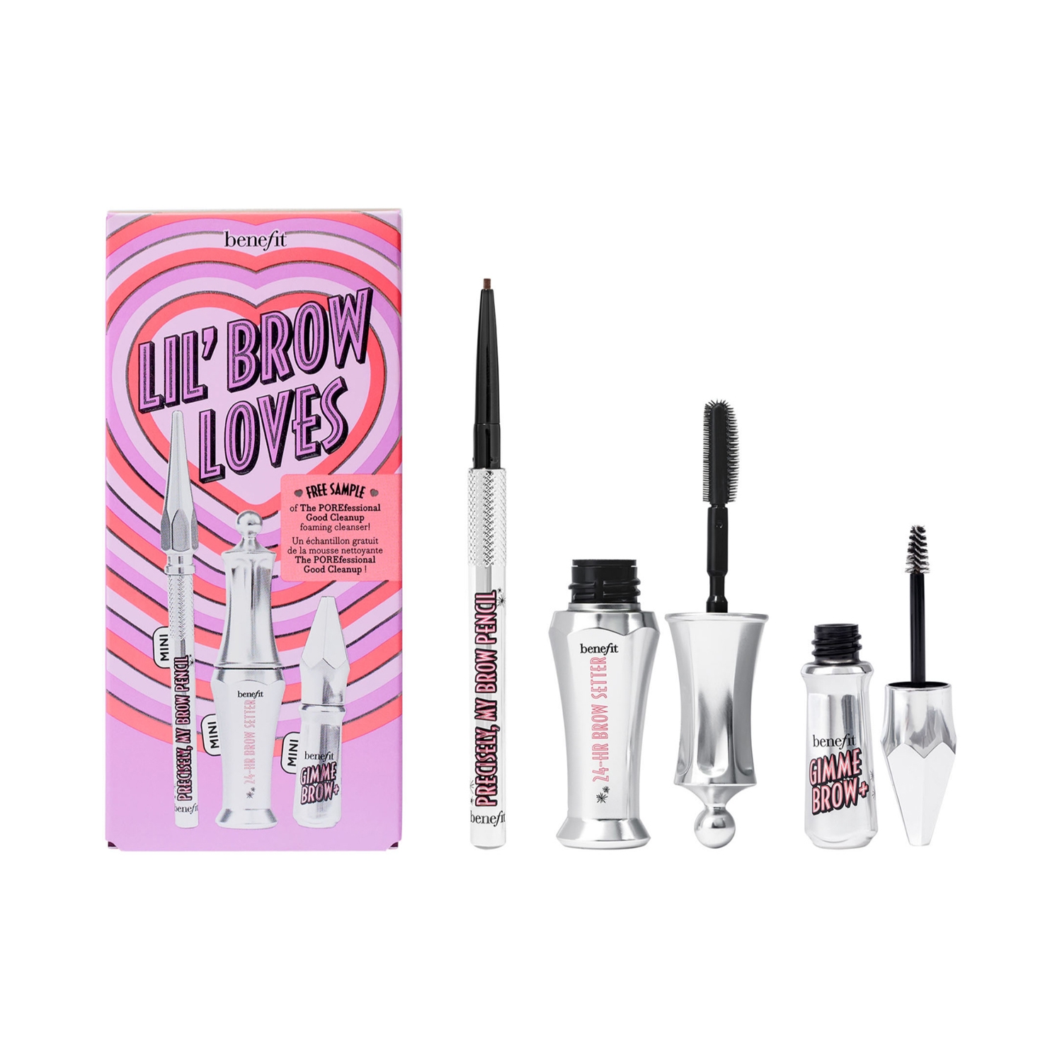 Benefit Cosmetics | Benefit Cosmetics Lil' Brow Loves Brow Pencil & Gel Value Set - 04 Warm Deep Brown (3 Pcs)