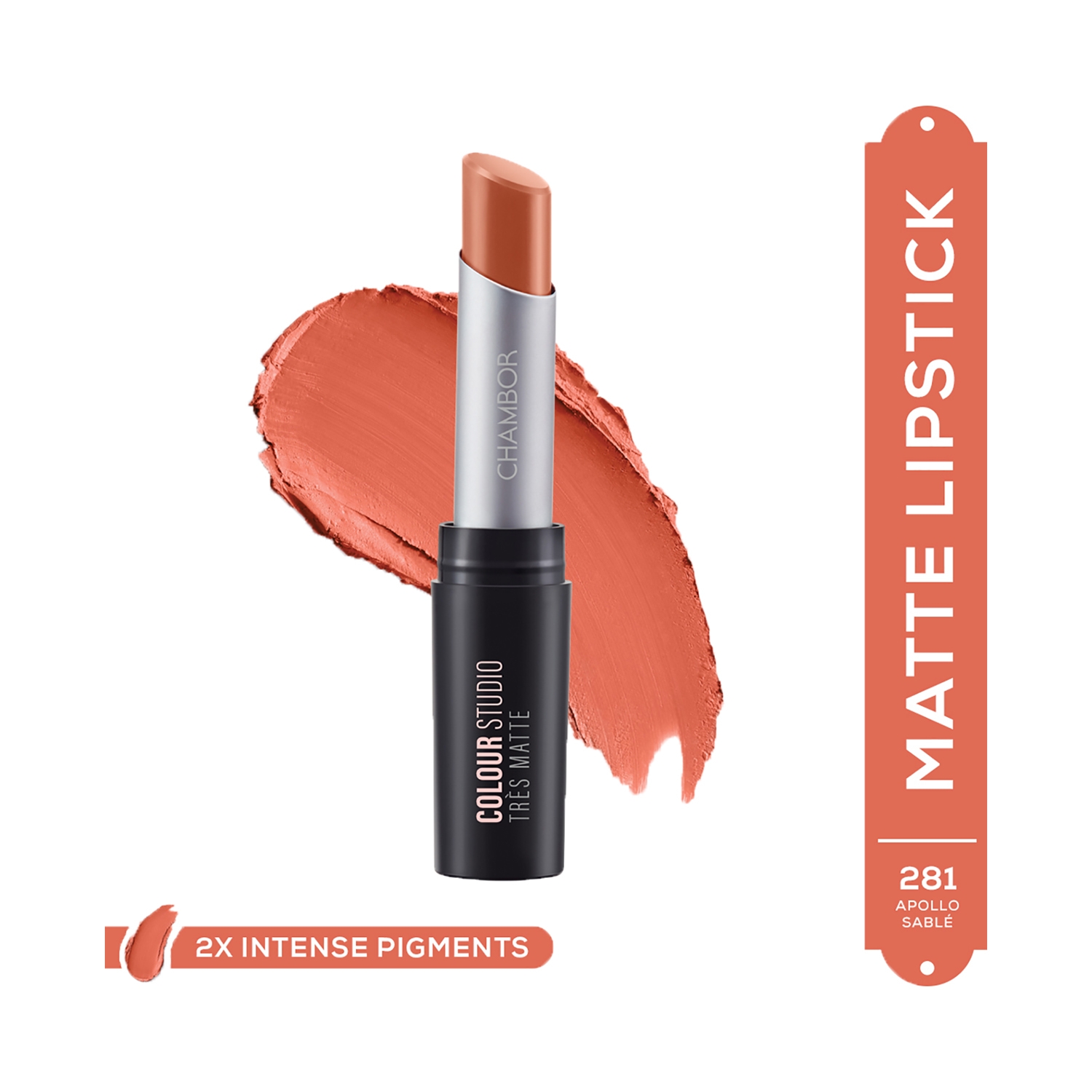Chambor | Chambor Tres Matte Lipstick Lasting Bold Pigment with SPF 30 - N 281 Apollo Sablé (3.2g)