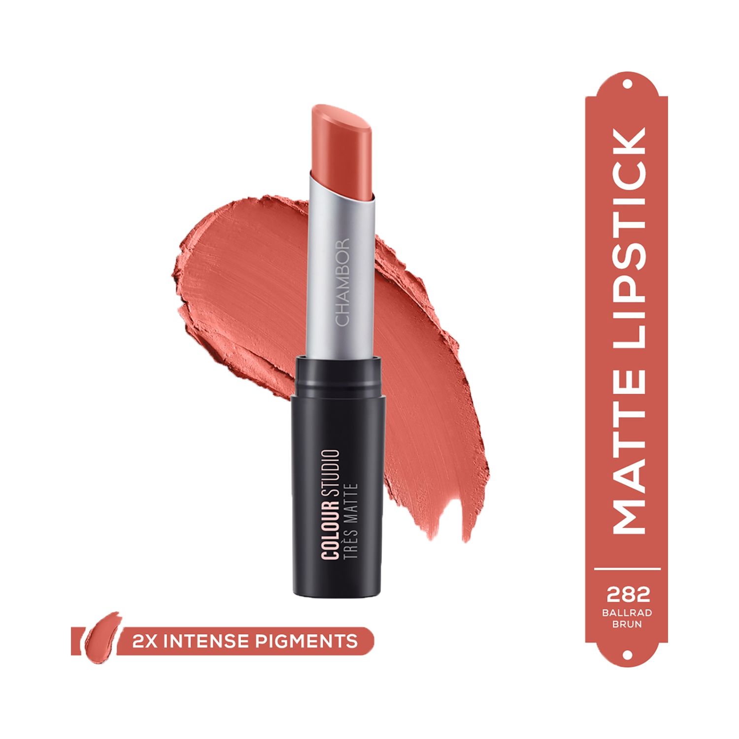 Chambor | Chambor Tres Matte Lipstick Lasting Bold Pigment with SPF 30 - N 282 Ballard Brun (3.2g)