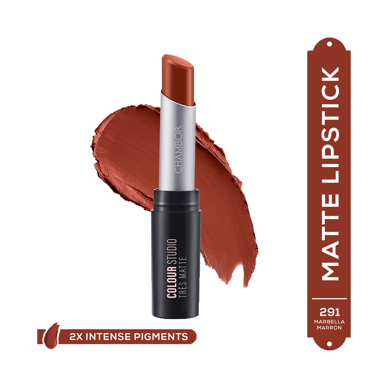 Chambor | Chambor Tres Matte Lipstick Lasting Bold Pigment with SPF 30 - N 291 Marbella Marron (3.2g)