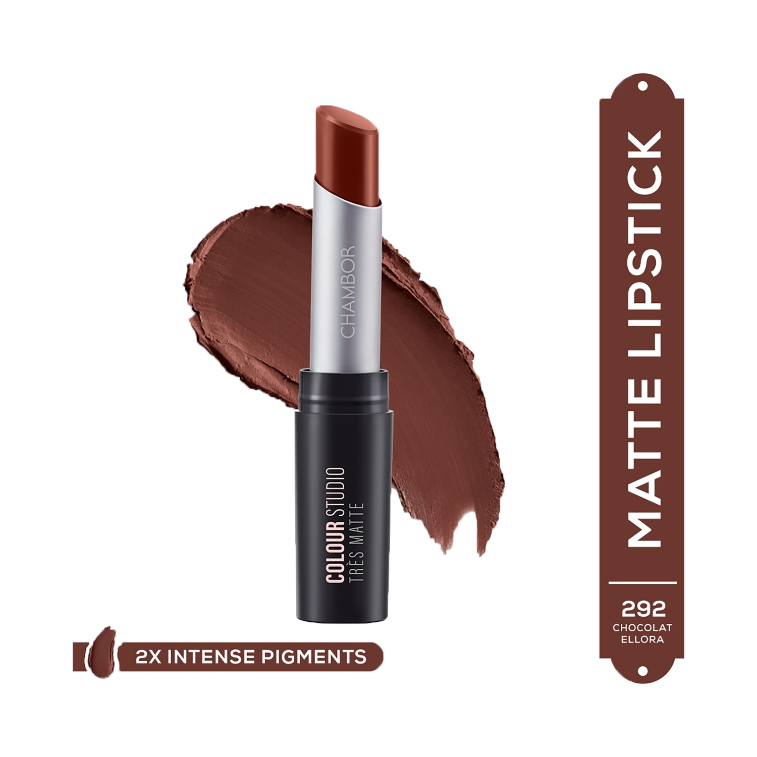 Chambor | Chambor Tres Matte Lipstick Lasting Bold Pigment with SPF 30 - N 292 Chocolat Ellora (3.2g)