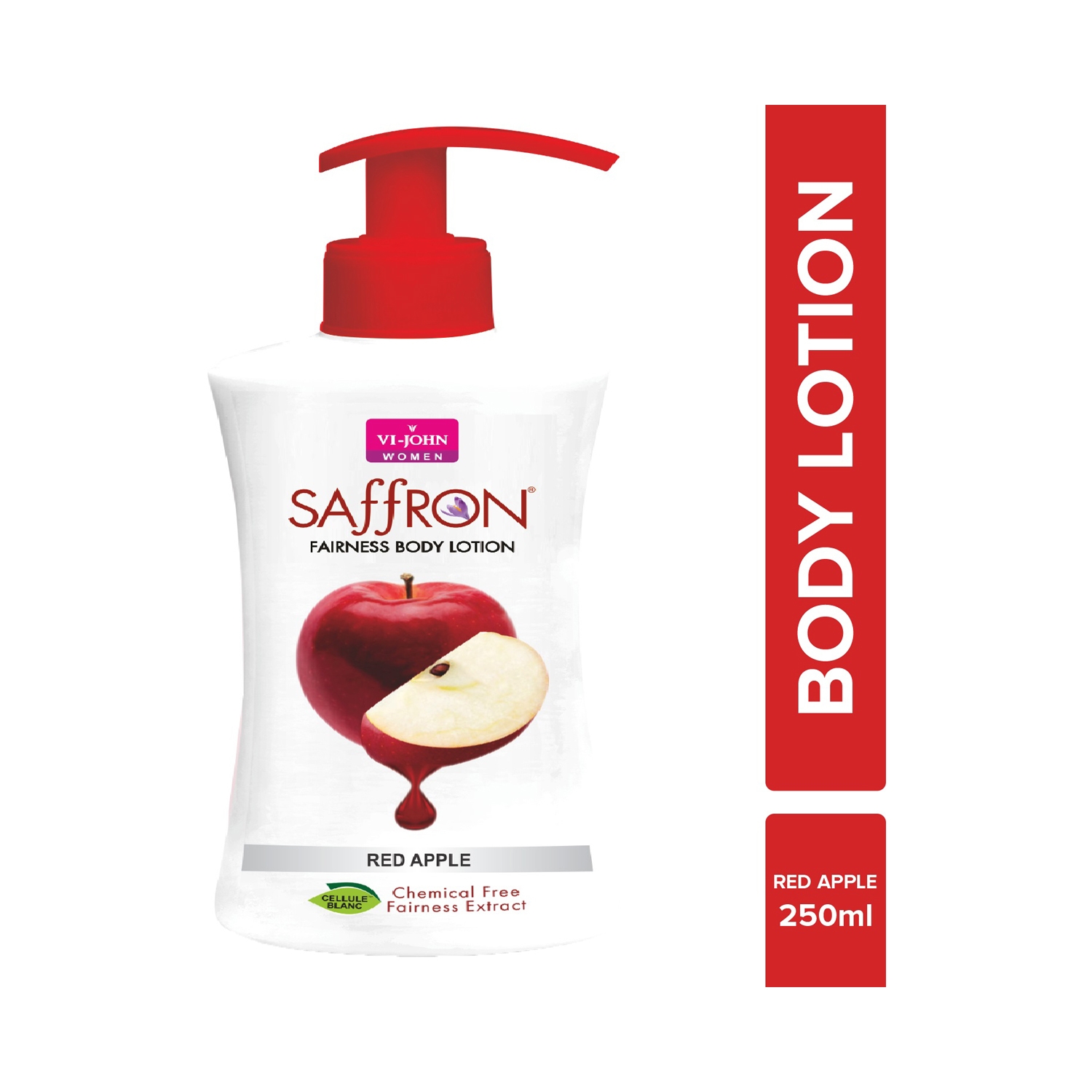 VI-JOHN | VI-JOHN Saffron Fairness Red Apple Body Lotion With Vitamin E (250ml)