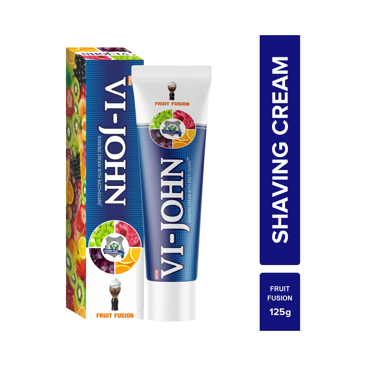 VI-JOHN | VI-JOHN Fruit Fusion Shaving Cream With Tea Tree Oil & Bacti-Guard (125g)