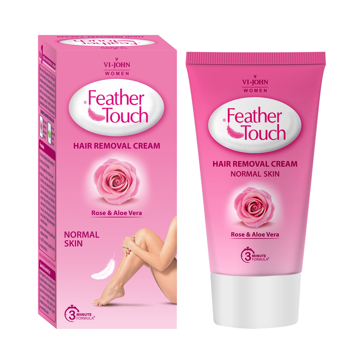 VI-JOHN | VI-JOHN Feather Touch Hair Removal Cream With Rose & Aloe Vera Tube For Normal Skin (40g)