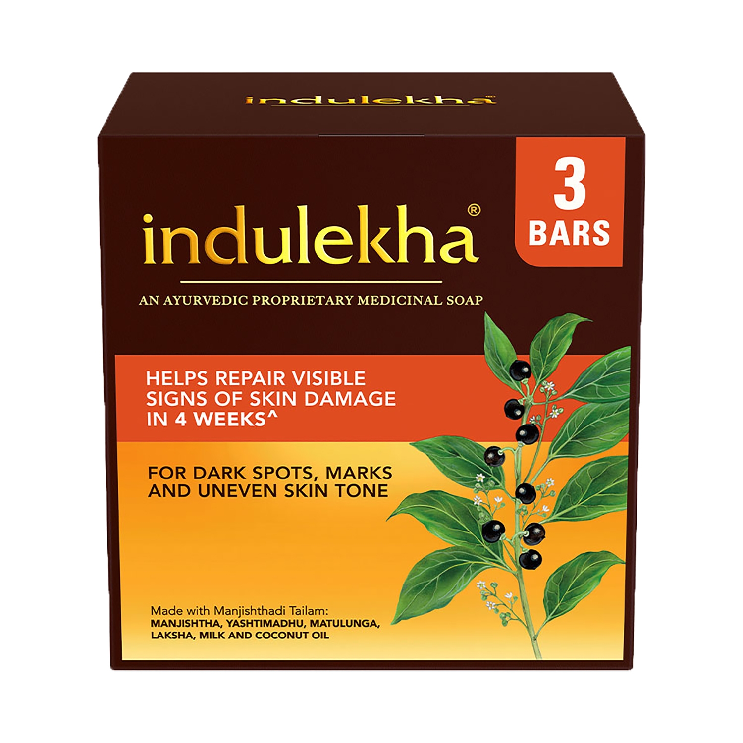 Indulekha | Indulekha Ayurvedic Proprietary Medicine Soap Bar Pack (3Pcs)