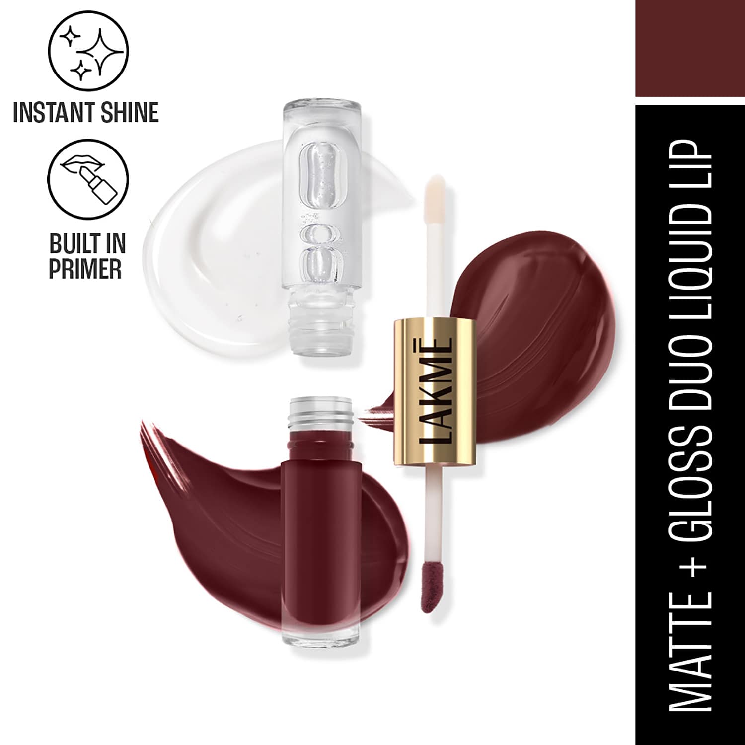 Lakme | Lakme 9 To 5 Double Duty Matte to Glass Liquid Lip - Bold In Red (7.6 ml)