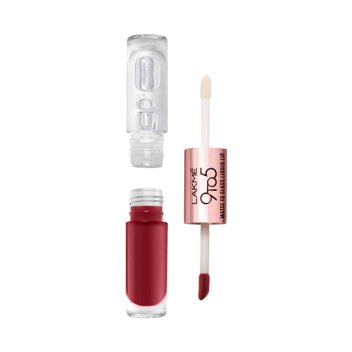 Lakme | Lakme 9 To 5 Matte To Glass Liquid Lip Color - Vintage Red (7.6ml)
