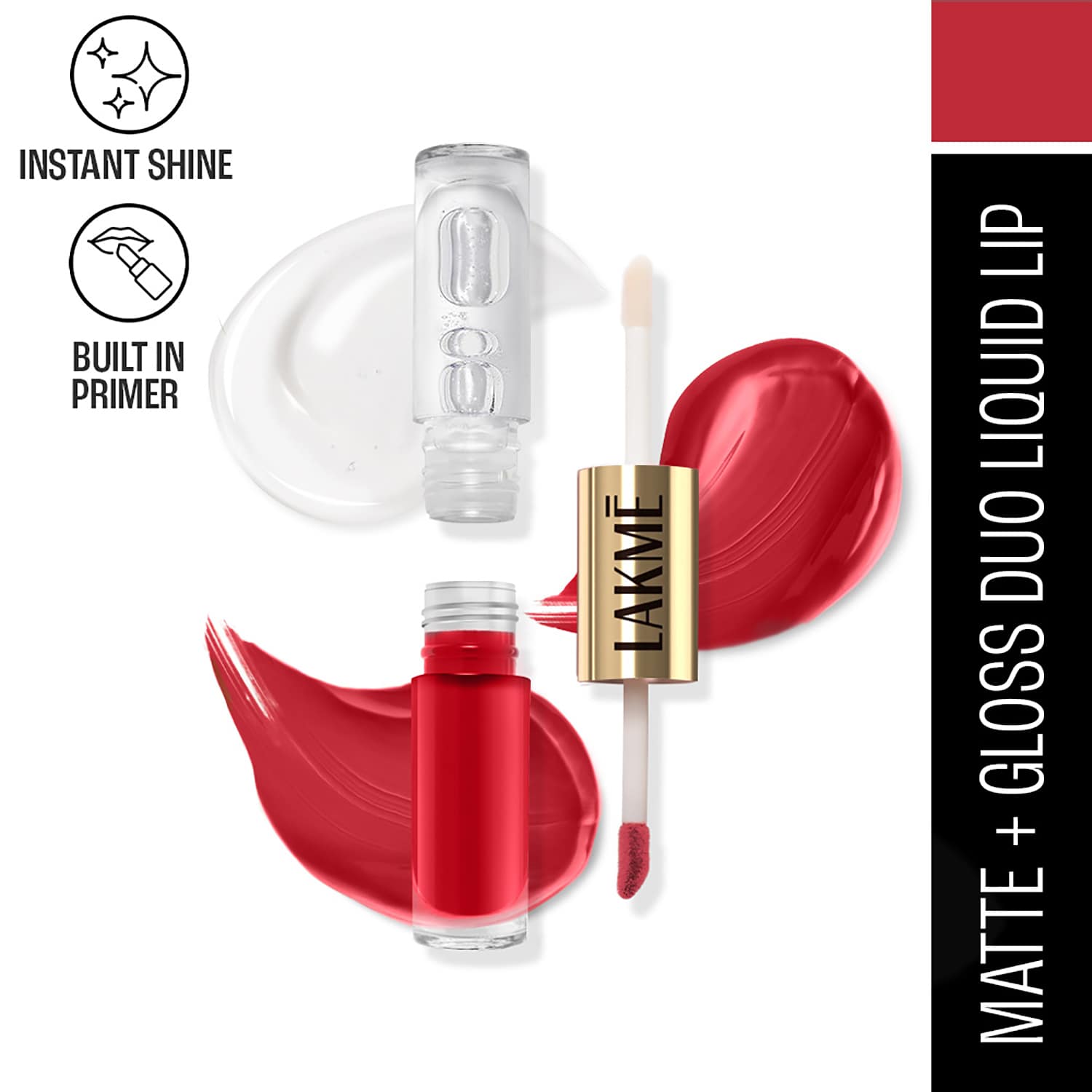 Lakme | Lakme 9 To 5 Double Duty Matte to Glass Liquid Lip - Passion Pink (7.6 ml)