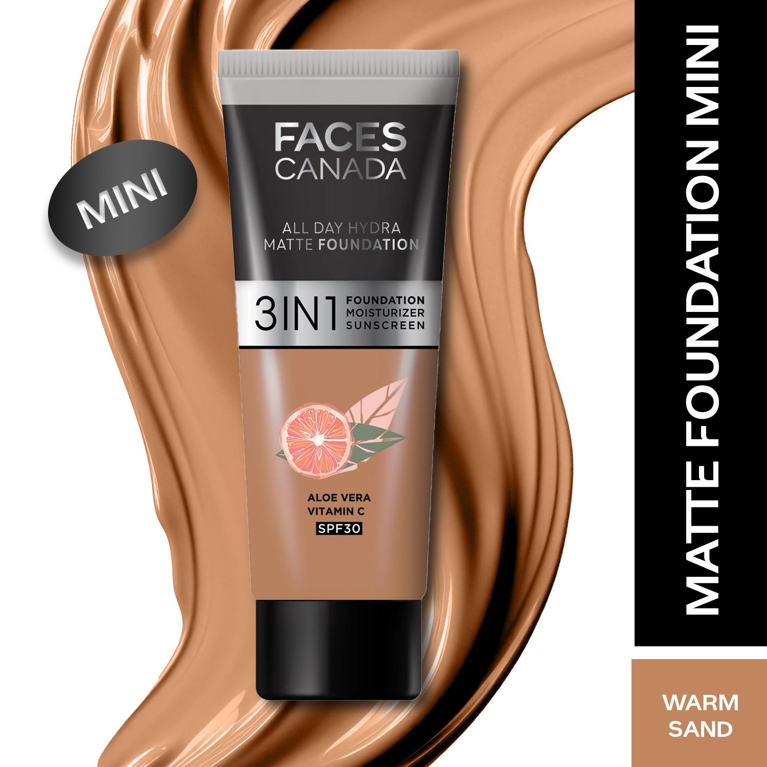 Faces Canada | Faces Canada 3In1 All Day Hydra Matte Foundation + Moisturizer + SPF 30 - Warm Sand 042 (15 ml)