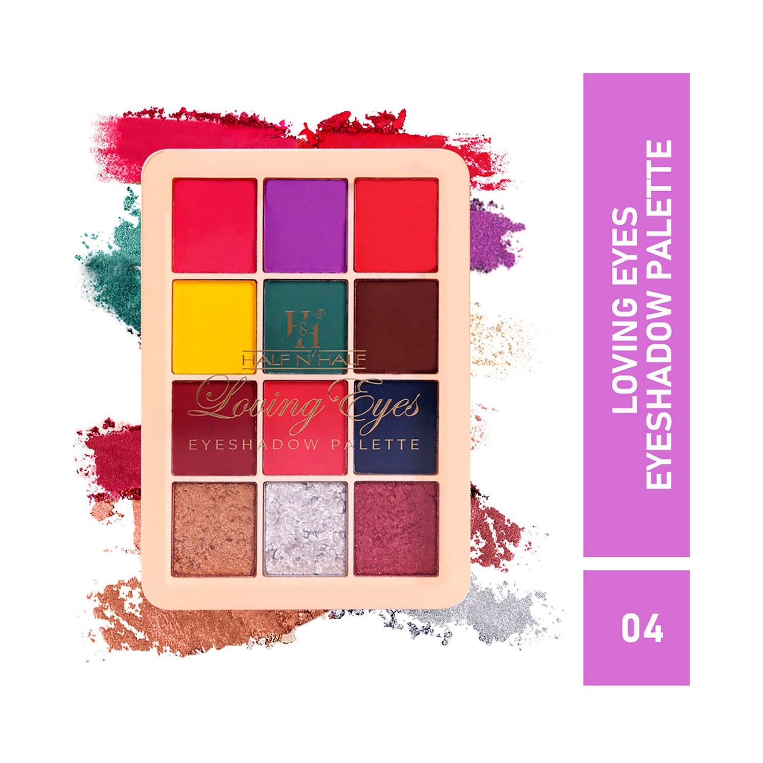 Half N Half 12 Colors Loving Eyeshadow Palette - 04 Shade (9.5g)