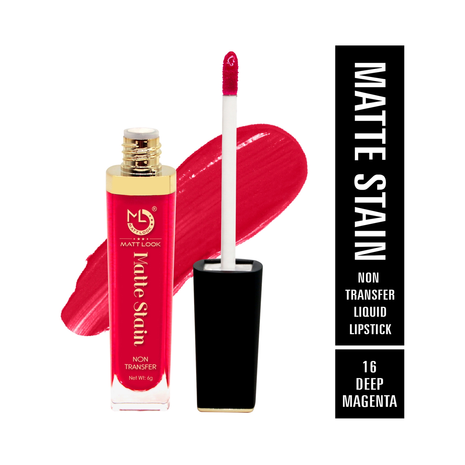 Matt Look | Matt Look Matte Stain Non Transfer Liquid Lipstick - 16 Deep Magenta (6g)