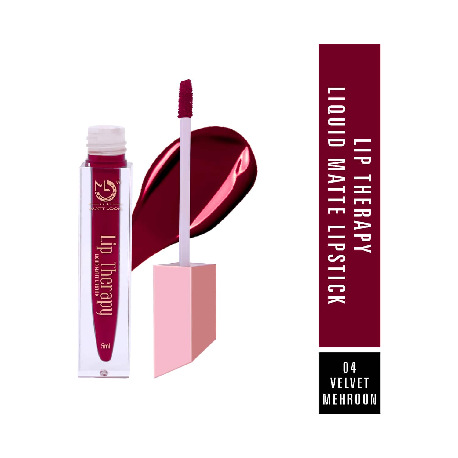 Matt Look | Matt Look Lip Therapy Liquid Matte Lipstick - 04 Velvet Maroon (5ml)