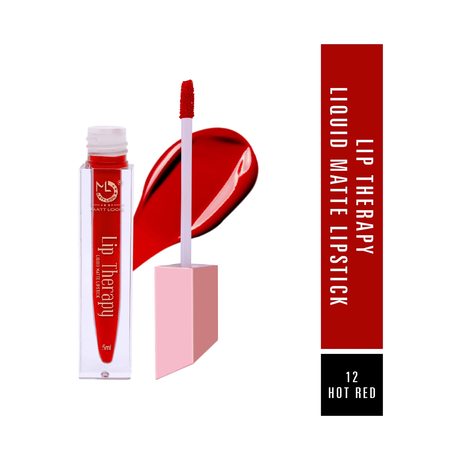 Matt Look | Matt Look Lip Therapy Liquid Matte Lipstick - 12 Hot Red (5ml)