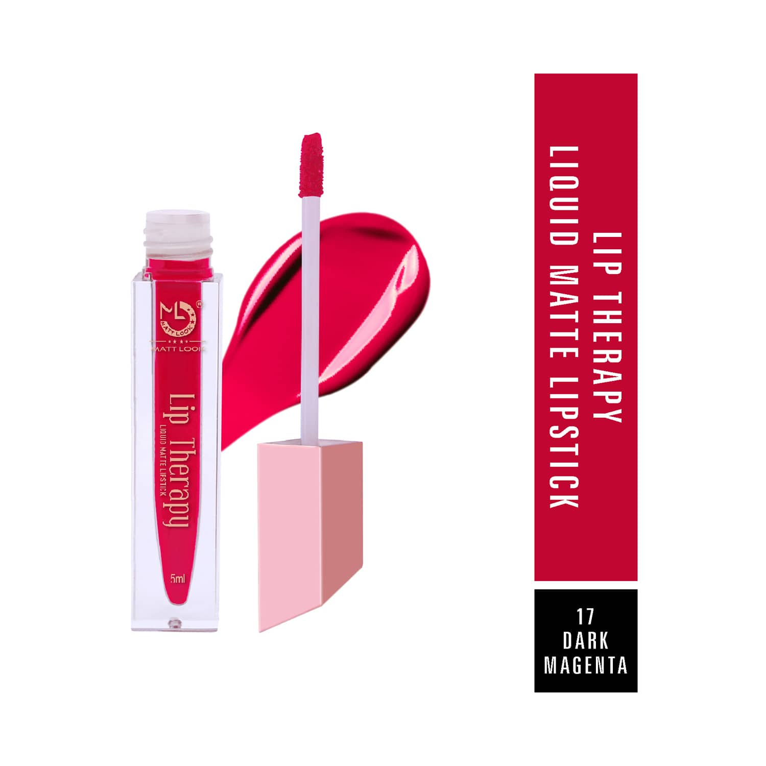 Matt Look | Matt Look Lip Therapy Liquid Matte Lipstick - 17 Dark Magenta (5ml)