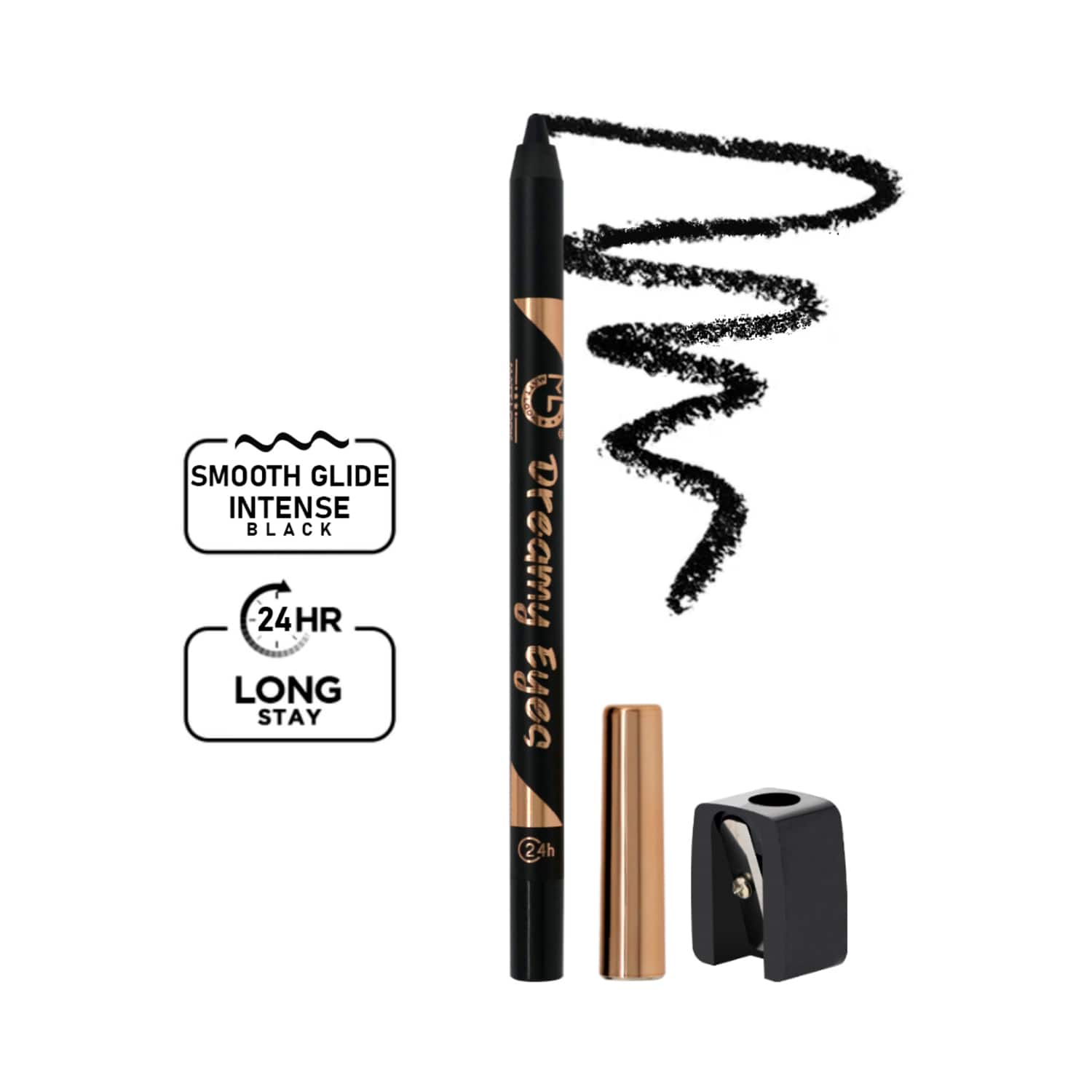 Matt Look | Matt Look Dreamy Eyes Smooth Glide Kajal with Sharpner - Deep Black (1.3g)