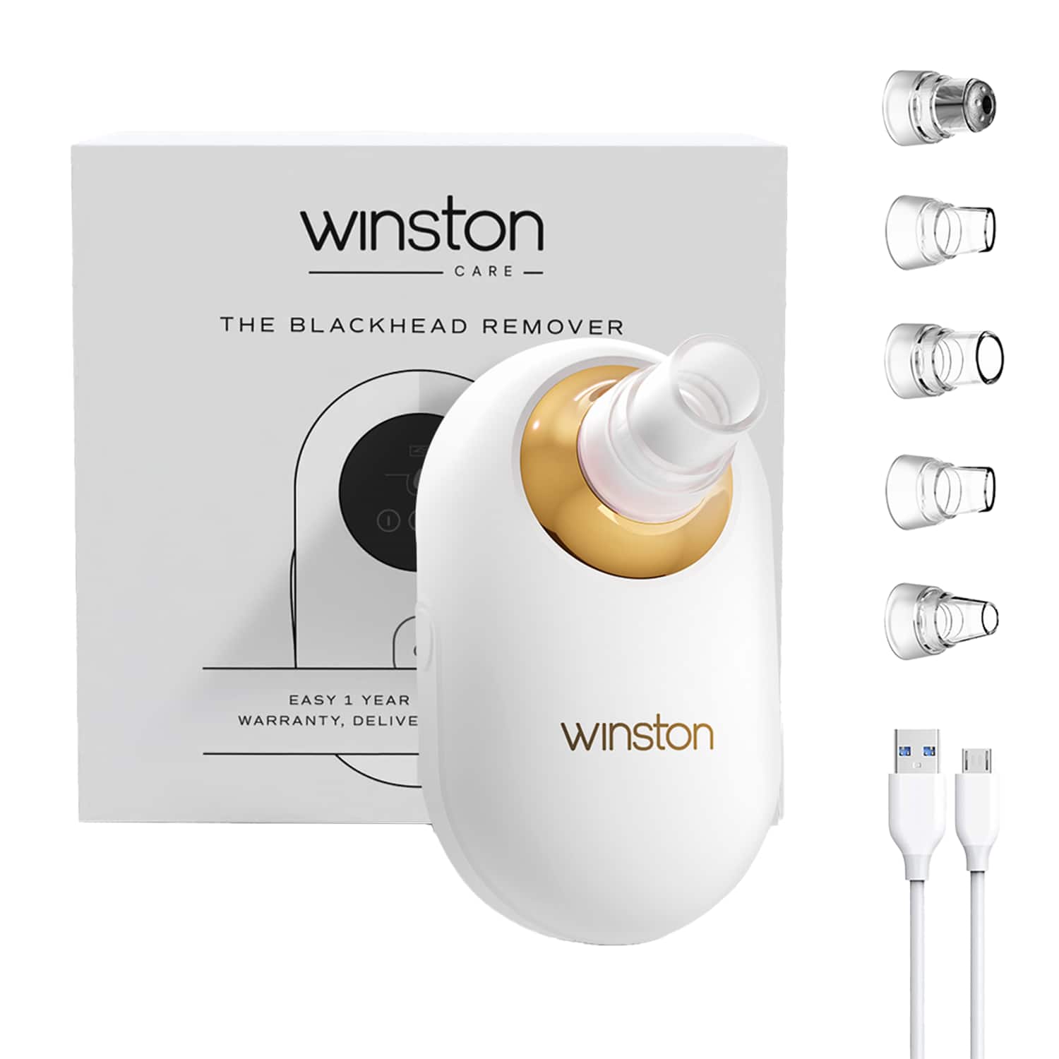 WINSTON | WINSTON Rechargeable Battery Operated Vacuum Acne Pore Cleanser - White (1Pc)
