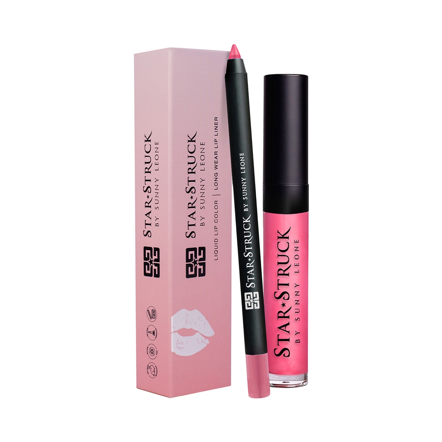 Star Struck by Sunny Leone | Star Struck by Sunny Leone Long Wear Lip Liner And Lip Gloss - Pink Peony (2 Pcs)