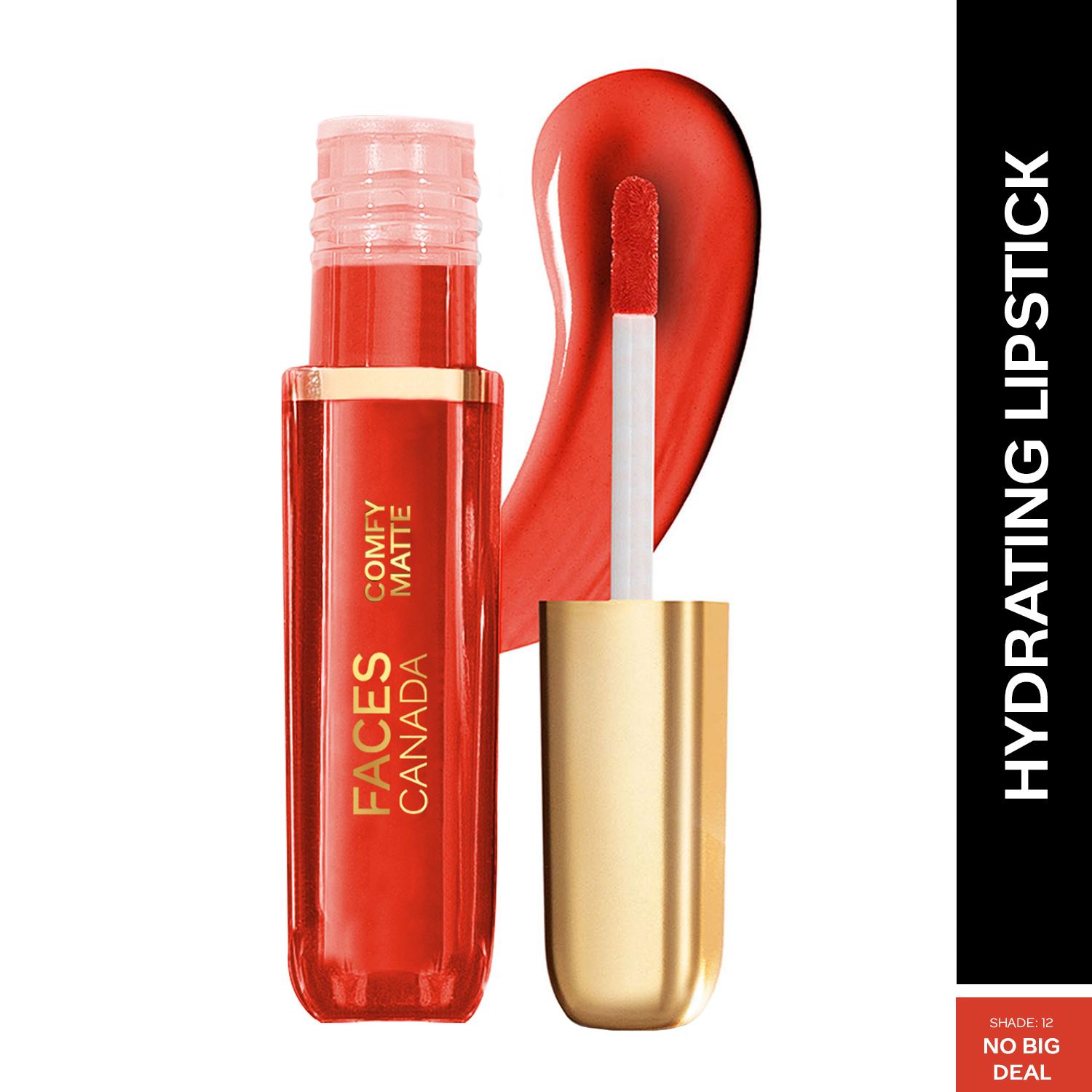 Faces Canada | Faces Canada Comfy Matte Liquid Lipstick, 10HR Stay, No Dryness - No Big Deal 12 (3 ml)