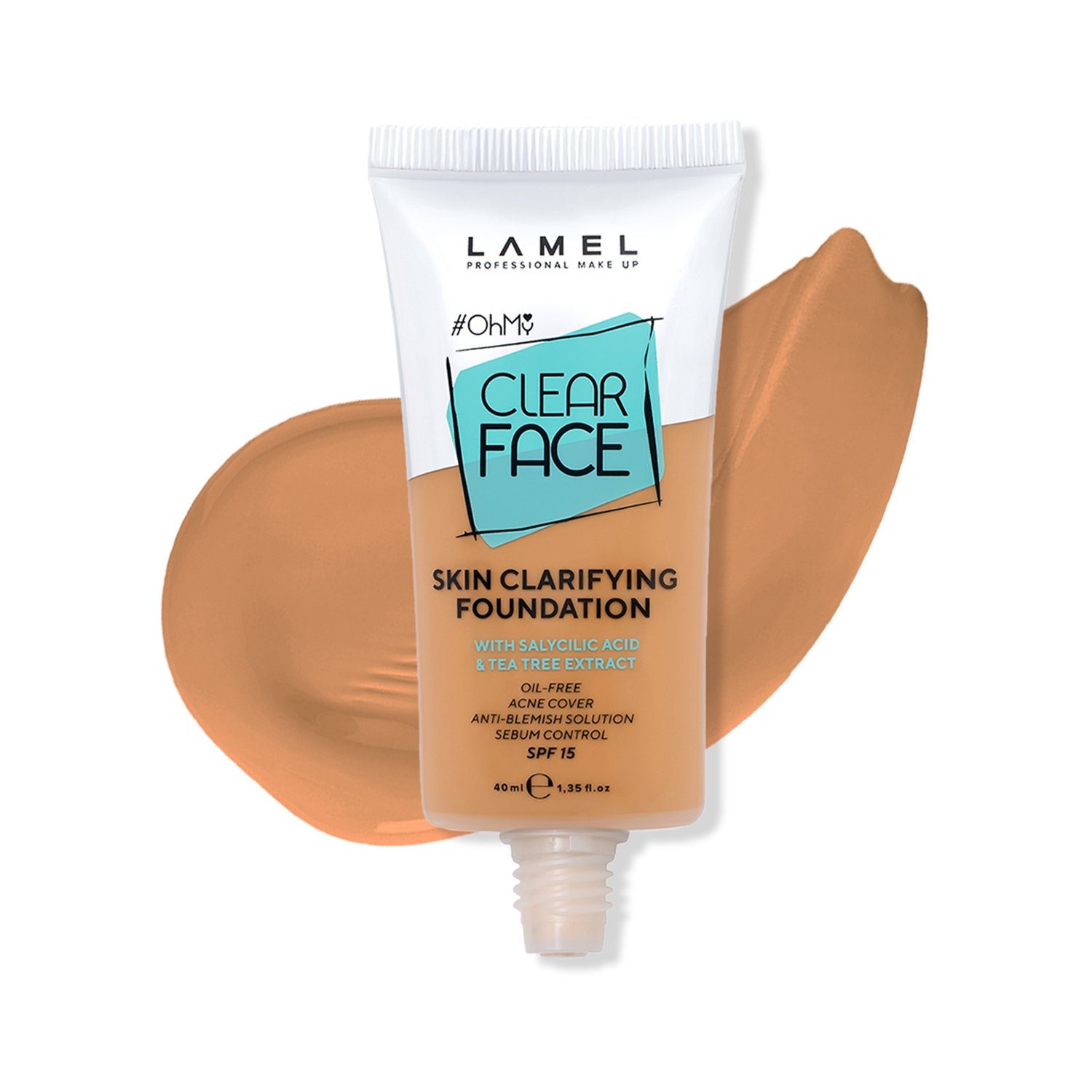 Lamel Oh My Clear Face Foundation SPF 15 - 407 Medium Tan (40ml)