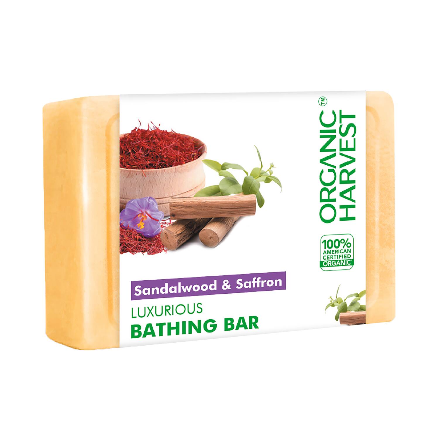 Organic Harvest | Organic Harvest Sandalwood & Saffron Luxurious Bathing Bar (125g)