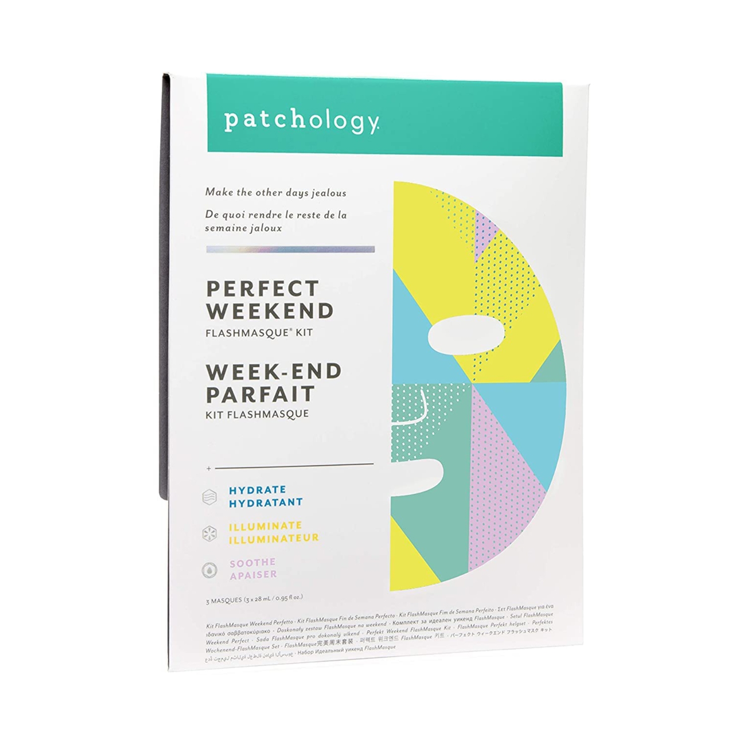 Patchology | Patchology Perfect Weekend Sheet Mask Kit-Hydrate & Illuminate with Soothe Mask (3Pcs)