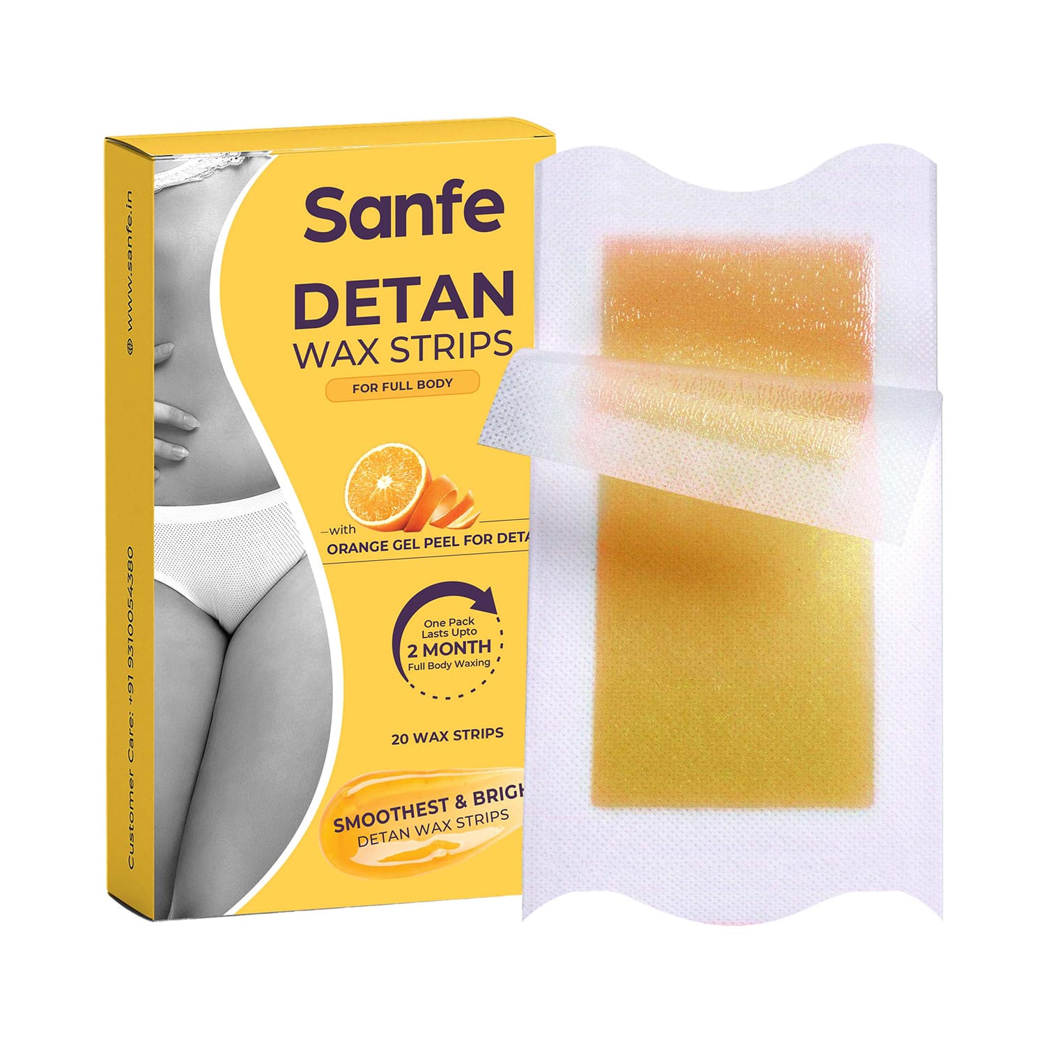 Sanfe | Sanfe Detan Wax Strips To Remove Tan And Body Hair (20Pcs)