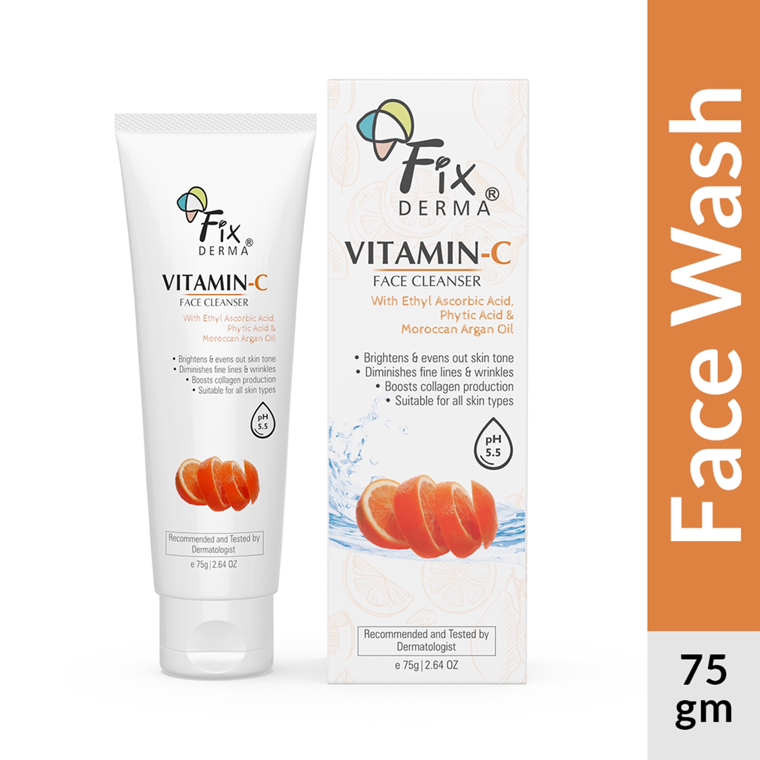 Fixderma | Fixderma Vitamin C Face Cleanser with Ascorbic Acid (75g)