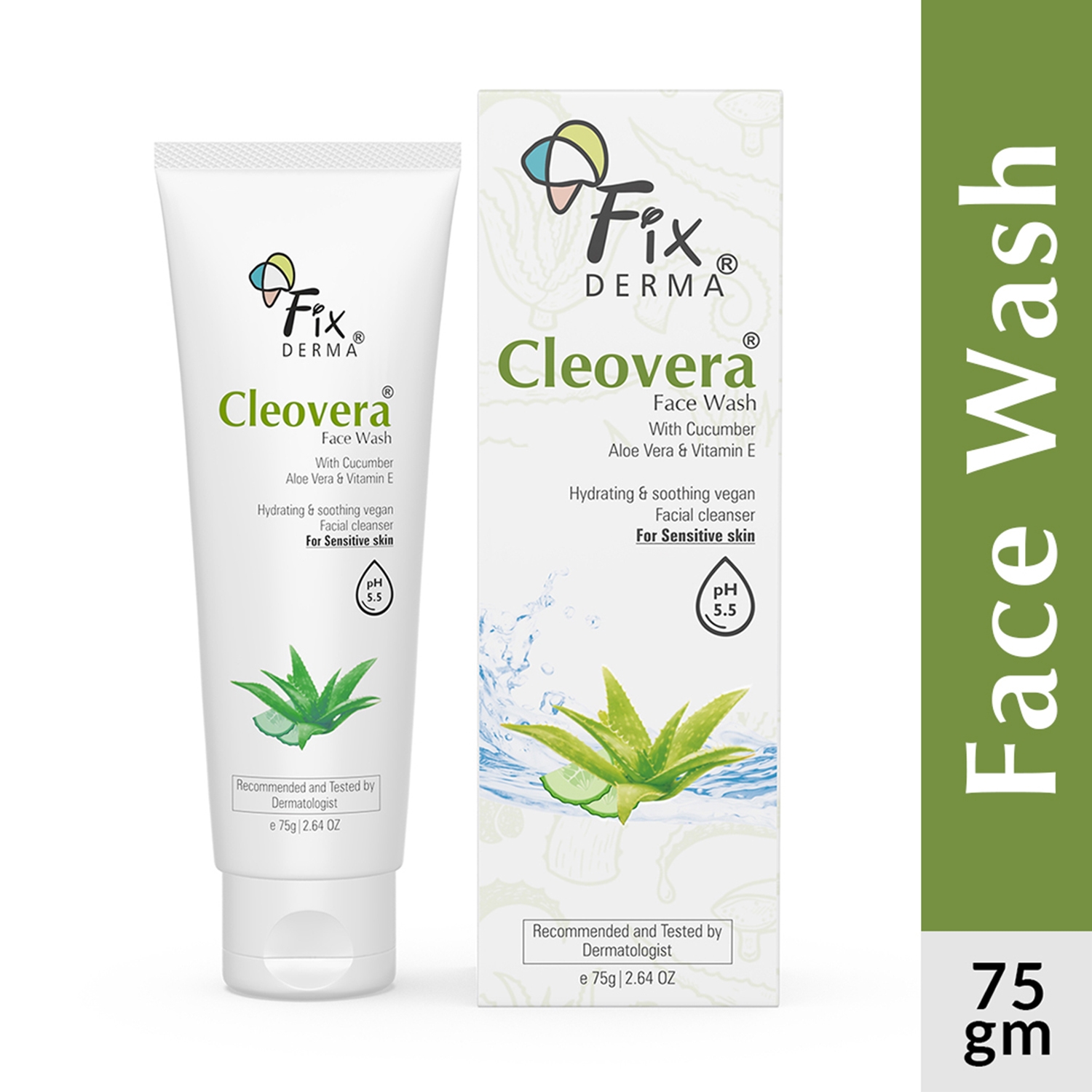 Fixderma | Fixderma Cleovera & Cucumber Facewash with Vitamin E (75g)