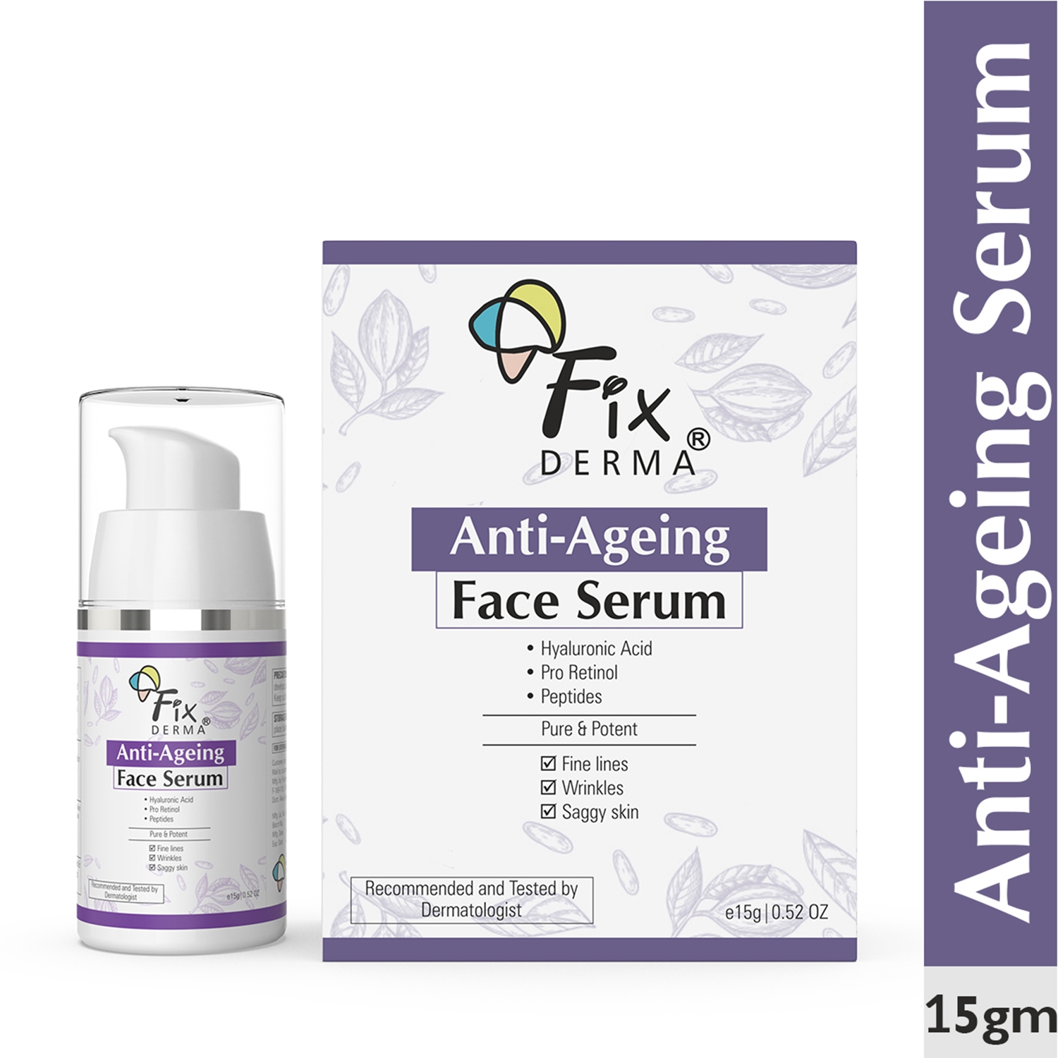 Fixderma | Fixderma Hyaluronic Acid Serum & Pro Retinol Anti Ageing Face Serum (15g)