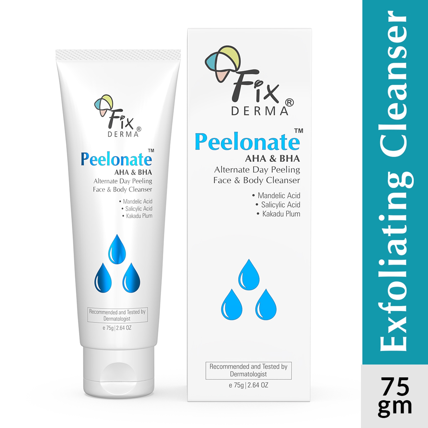 Fixderma | Fixderma 2% Mandelic Acid + 1% Salicylic Acid Peelonate AHA & BHA Face & Body Cleanser (75g)