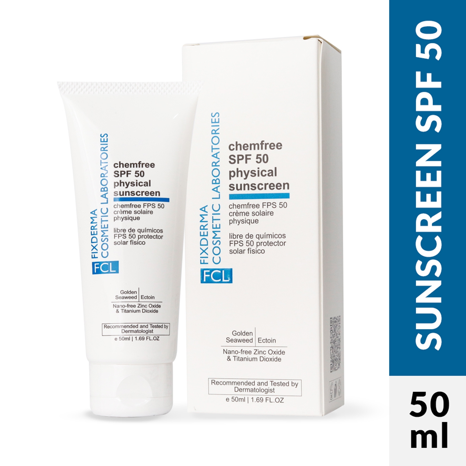 Fixderma | Fixderma Cosmetic Laboratories Chemfree Physical Sunscreen SPF 50 (50ml)
