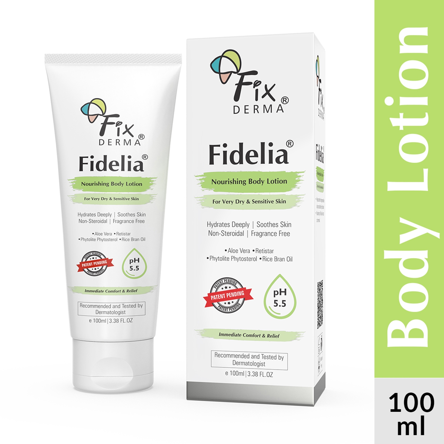 Fixderma Fidelia Nourishing Body Lotion for Very Dry Skin with Rice Brain Oil & Aloe Vera (100ml)