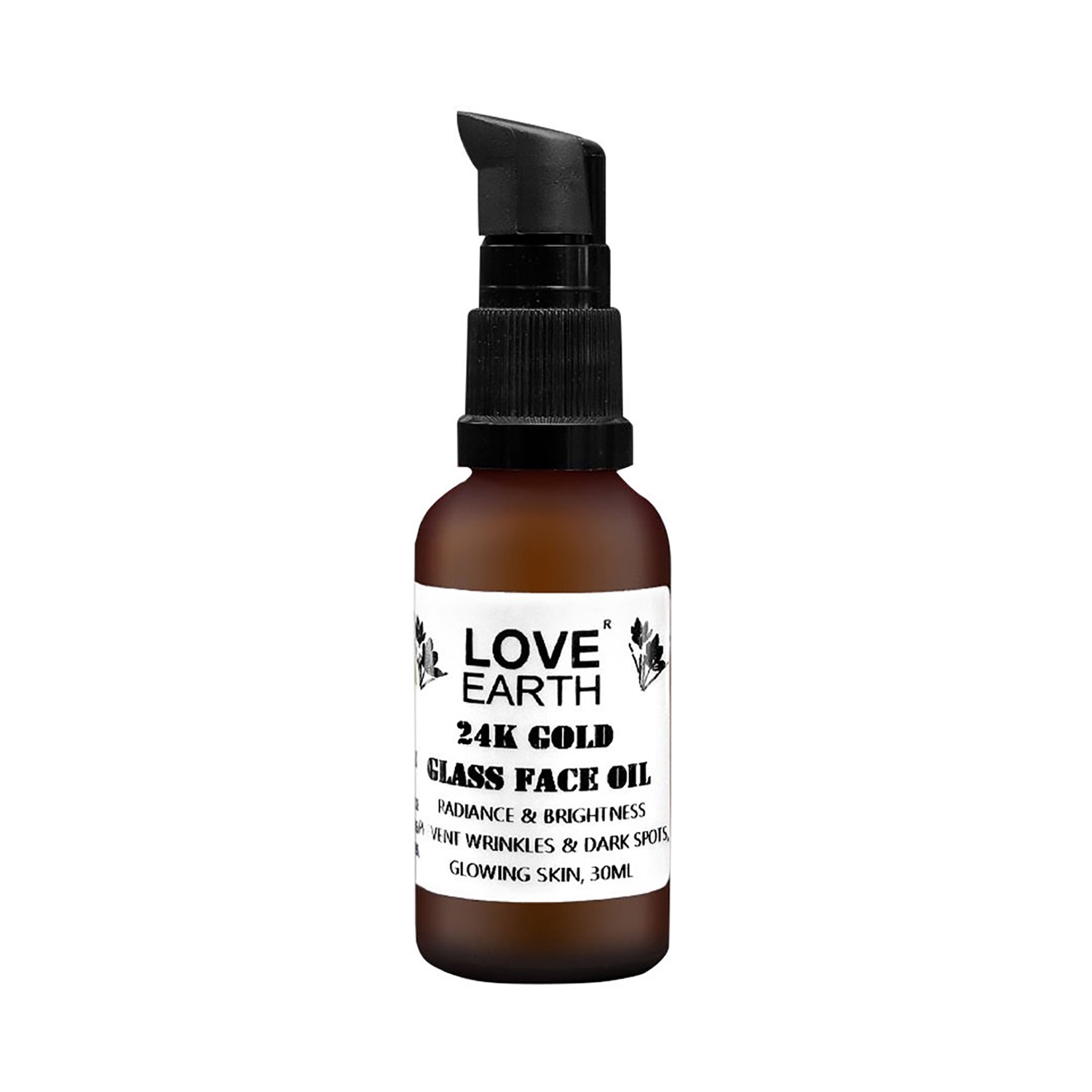 Love Earth | Love Earth 24K Gold Glass Face Oil For Skin Pigmentation With Pure Essential Oils (30ml)