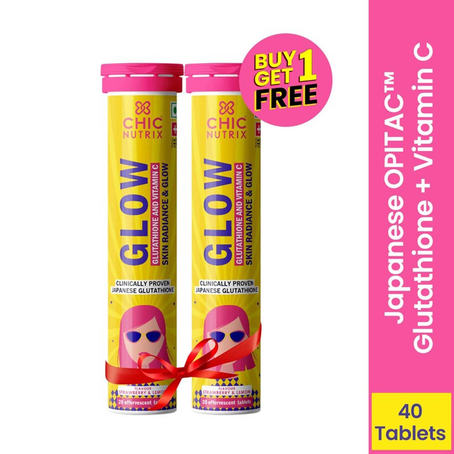 Chicnutrix | Chicnutrix Glow Glutathione & Vitamin C Tablets With Strawberry & Lemon Flavour (20pcs)