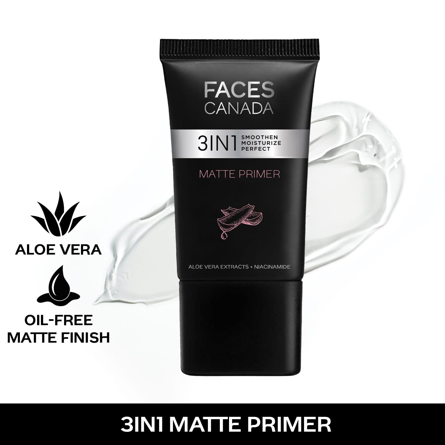 Faces Canada | Faces Canada Matte Primer, Oil-Free Matte Finish, Niacinamide, Hyaluronic Acid, Vitamin A, C, E (30 g)