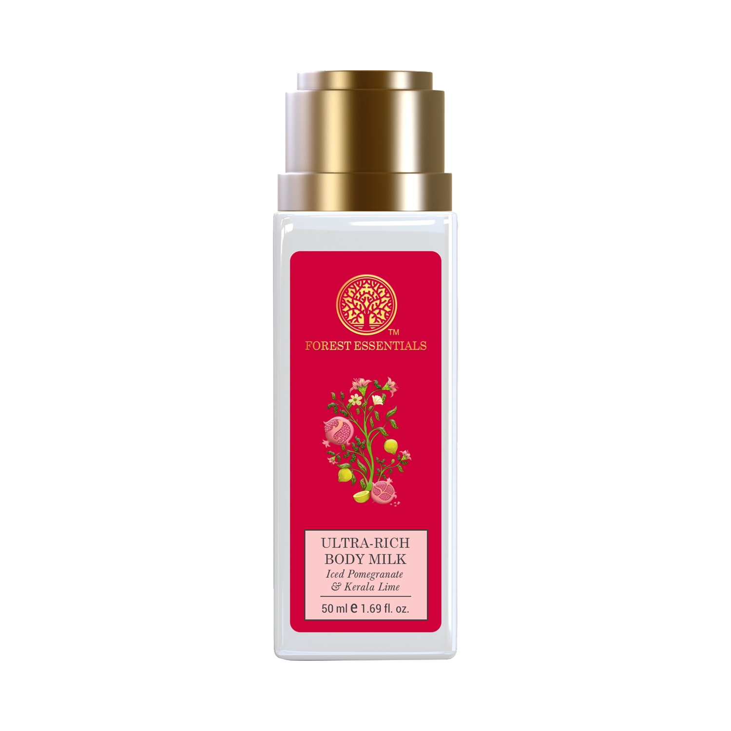 Forest Essentials Travel Size Iced Pomegranate & Kerala Lime Ultra-Rich Body Milk (50ml)