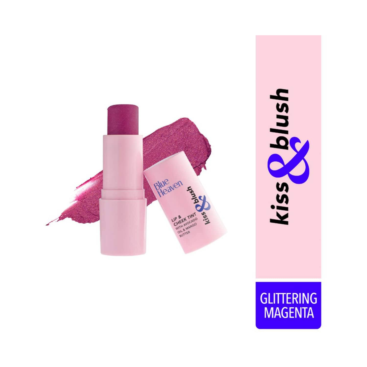 Blue Heaven | Blue Heaven Kiss & Blush Lip and Cheek Tint - Glittering Magenta (8.5g)