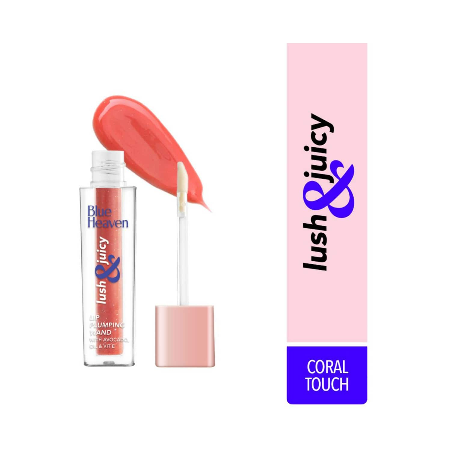 Blue Heaven | Blue Heaven Lush & Juicy Lip Wand Gloss - Coral Touch (4.5ml)