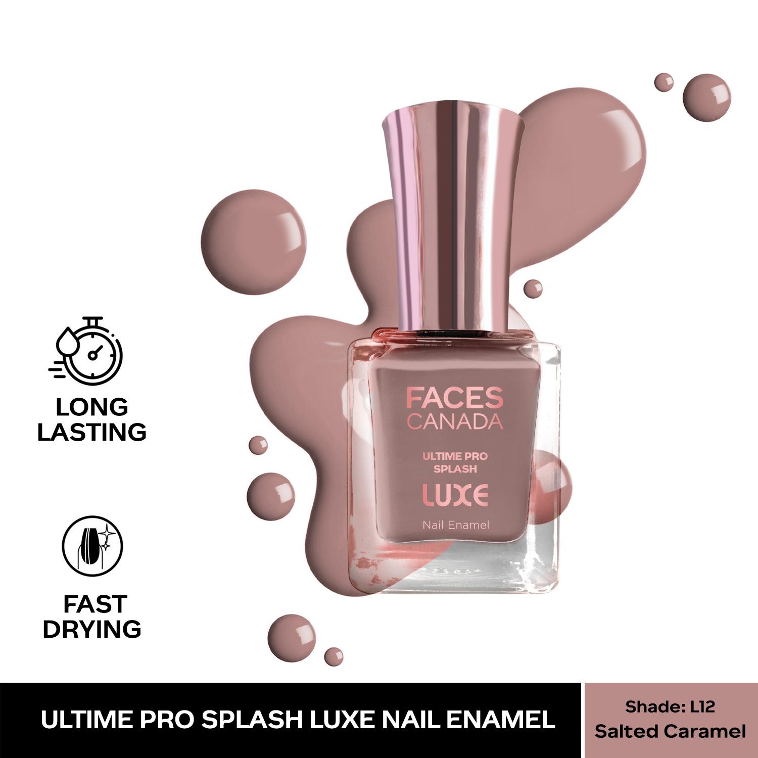 Faces Canada | Faces Canada Ultime Pro Splash Luxe Nail Enamel - Salted Caramel (L12), Glossy Finish (12 ml)