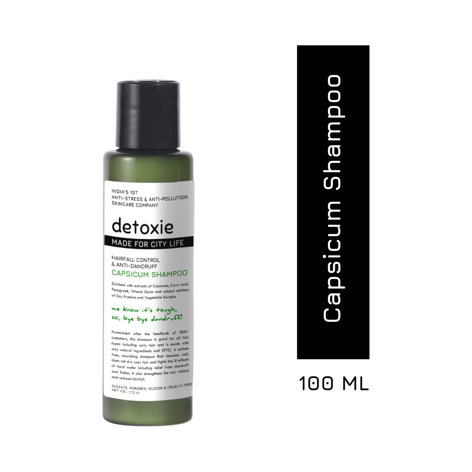 Detoxie Anti-Dandruff & Flake Relief Capsicum Shampoo (100ml)