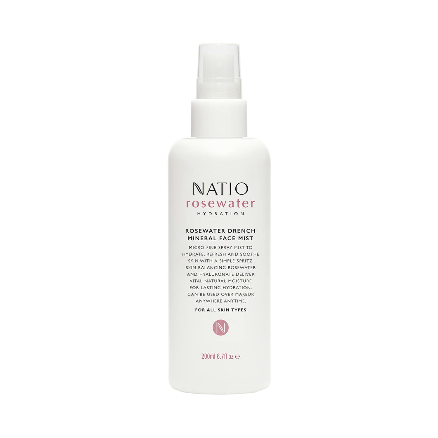 Natio | Natio Rosewater Hydration Drench Mineral Face Mist (200ml)