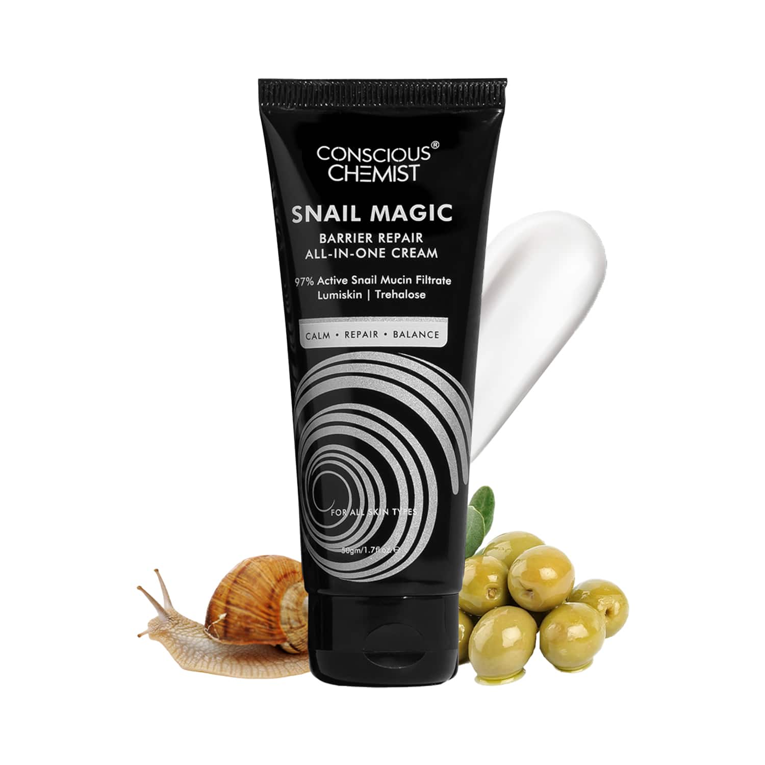 Conscious Chemist | Conscious Chemist Snail Mucin Moisturizer with Korean Snail Mucin Extract For Barrier Repair (50g)