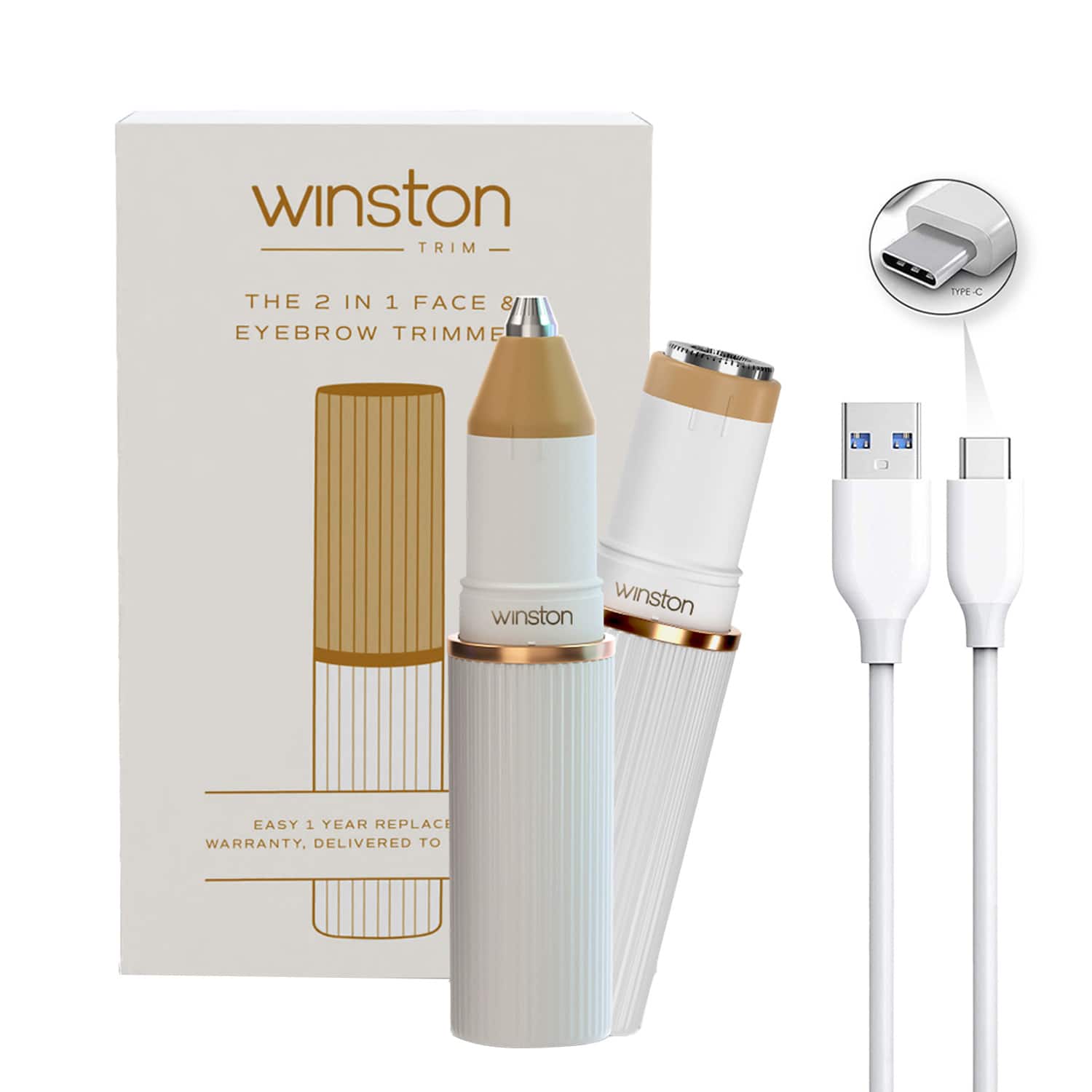 WINSTON | WINSTON 2 In 1 Rechargeable Face & Eyebrow Trimmer for Women - Blue