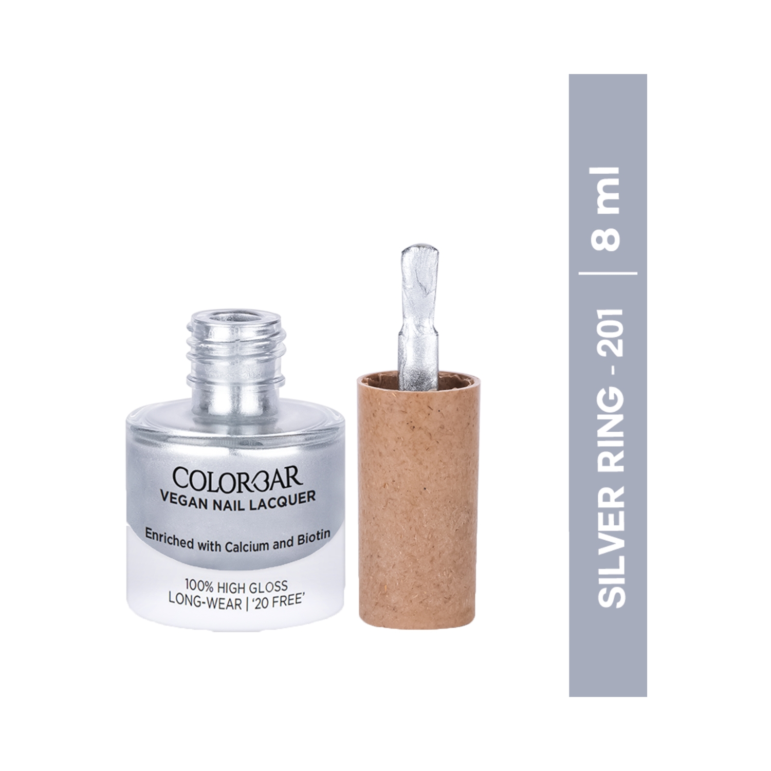 Colorbar Vegan Nail Lacquer - 201 Silver Ring (8 ml)